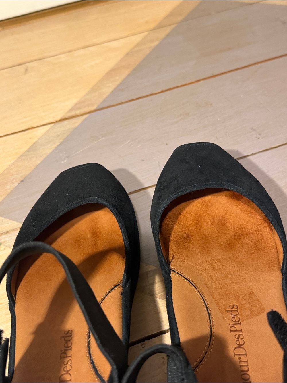 L’Amour Des Pieds “Amadour” style Sz 8 1/2 Black Suede Mary Jane Platform - Picture 5 of 12